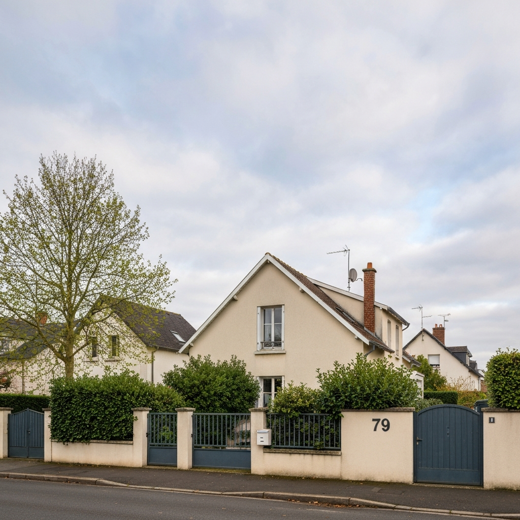 Vue d'une maison avec un jardin à Cesson pour estimation immobilière
