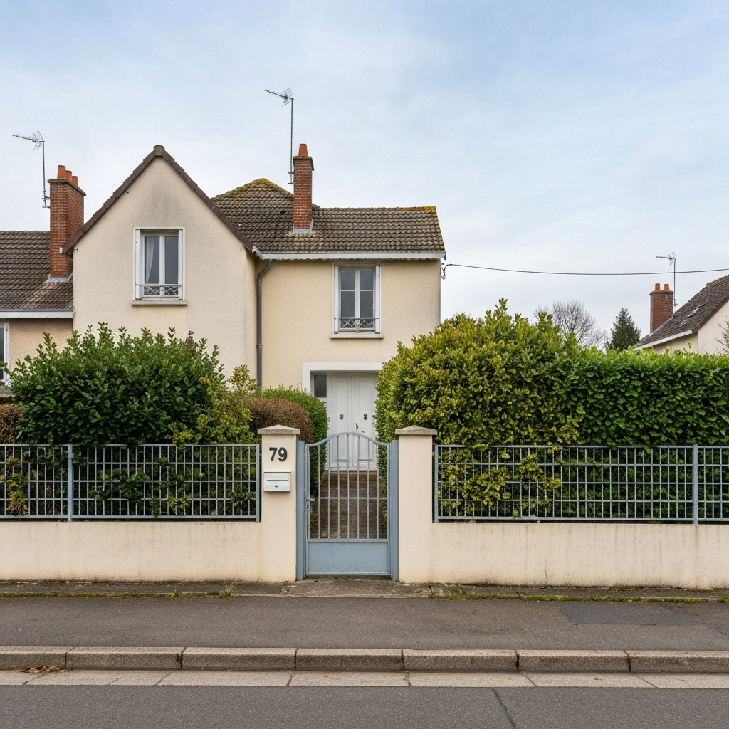 Vue aérienne d'une maison avec un jardin à Seine-Port