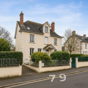 Vue aérienne d'une maison à Cesson avec étiquette de prix
