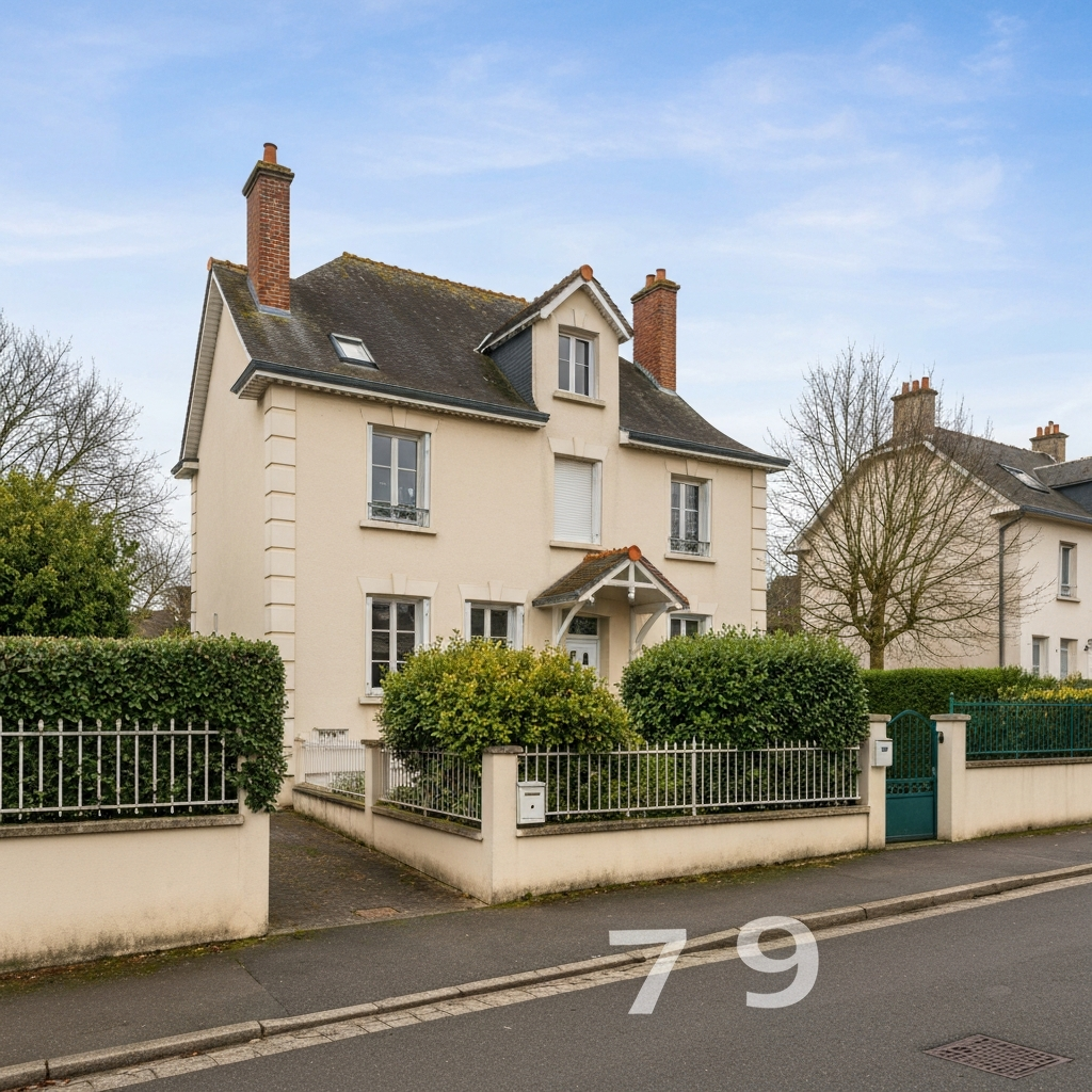 Vue aérienne d'une maison à Cesson avec étiquette de prix