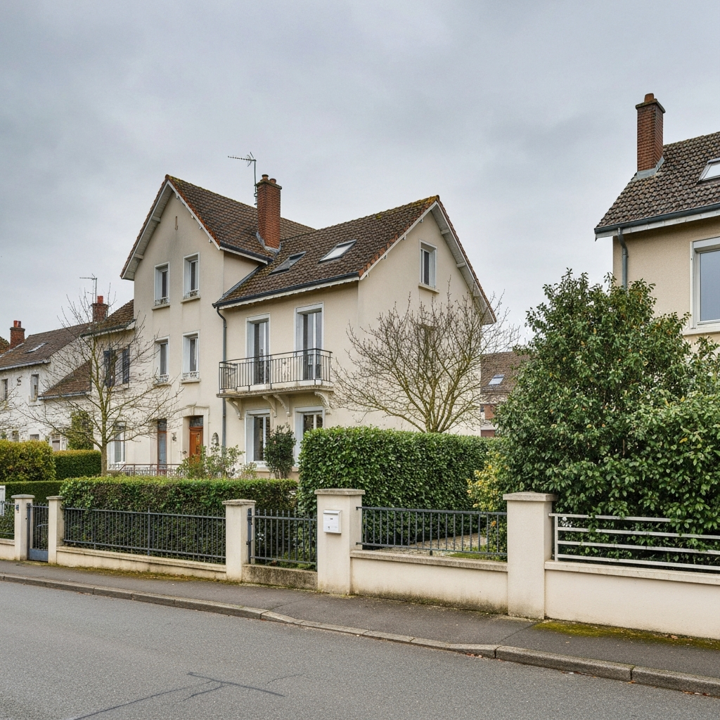 Vue aérienne d'une maison à Seine-Port avec des estimations de valeur
